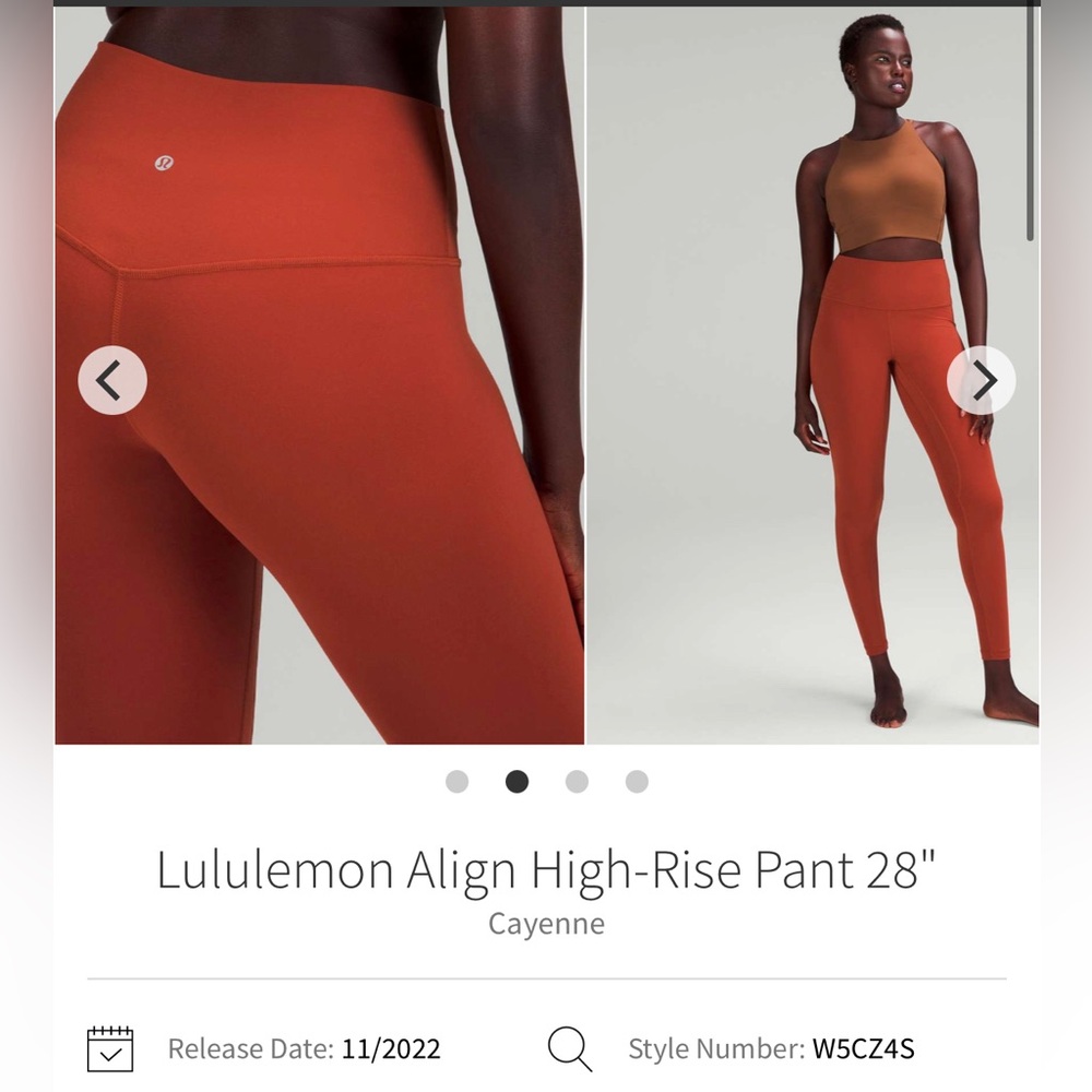 Lululemon 28” align leggings cayenne - Picture 4 of 4